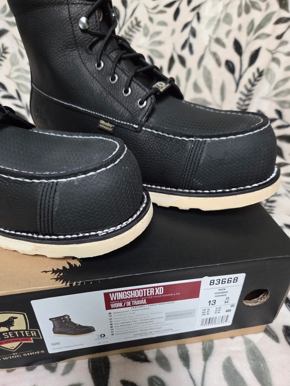 Red Wing Size 13 Black Irish Setter  Work Boots - Picture 6 of 14